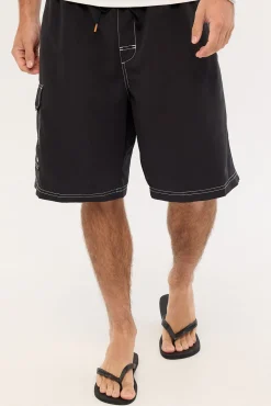 Throw On Boardshort Black/White