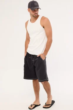 Throw On Boardshort Black/White
