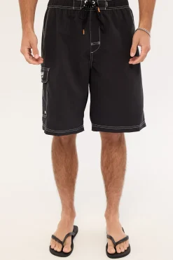 Throw On Boardshort Black/White