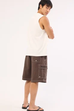 Throw On Boardshort Dark Brown