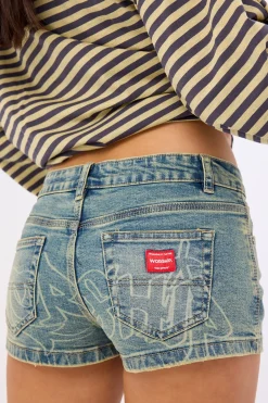 Throws Y2K Micro Short Garbage Grimes Blue