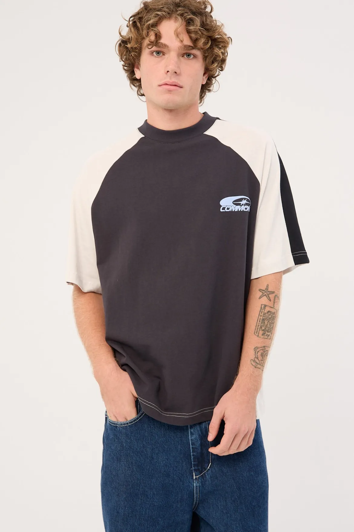 Tide Raglan Heavyweight Easy Tee Asphalt