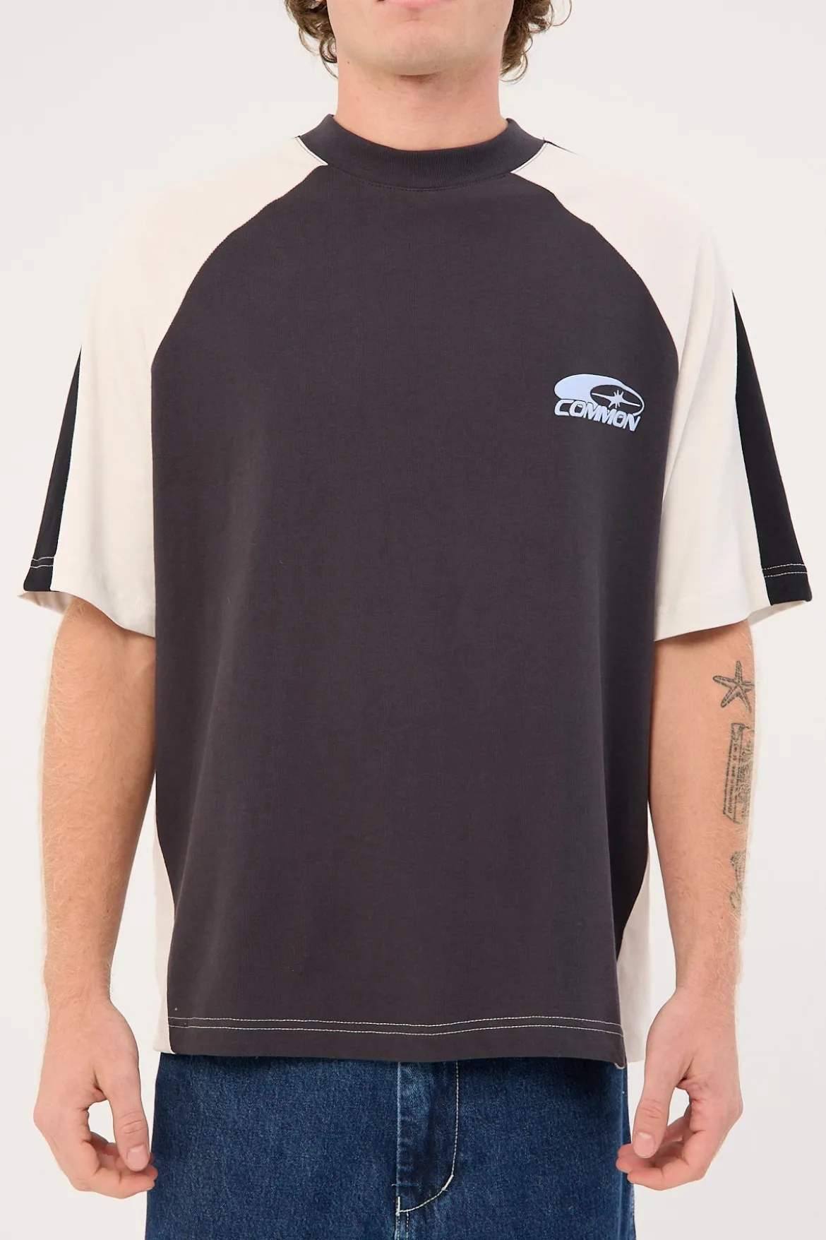 Tide Raglan Heavyweight Easy Tee Asphalt
