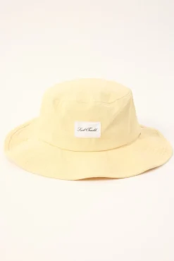 Tides Wide Brim Bucket Hat Butter Yellow