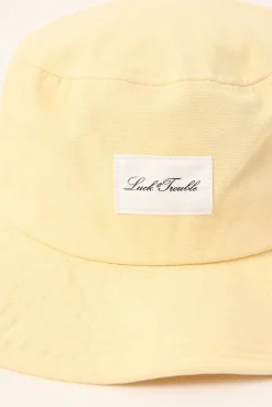 Tides Wide Brim Bucket Hat Butter Yellow