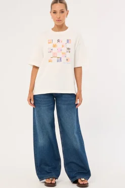 Tiled Oversized T-Shirt White