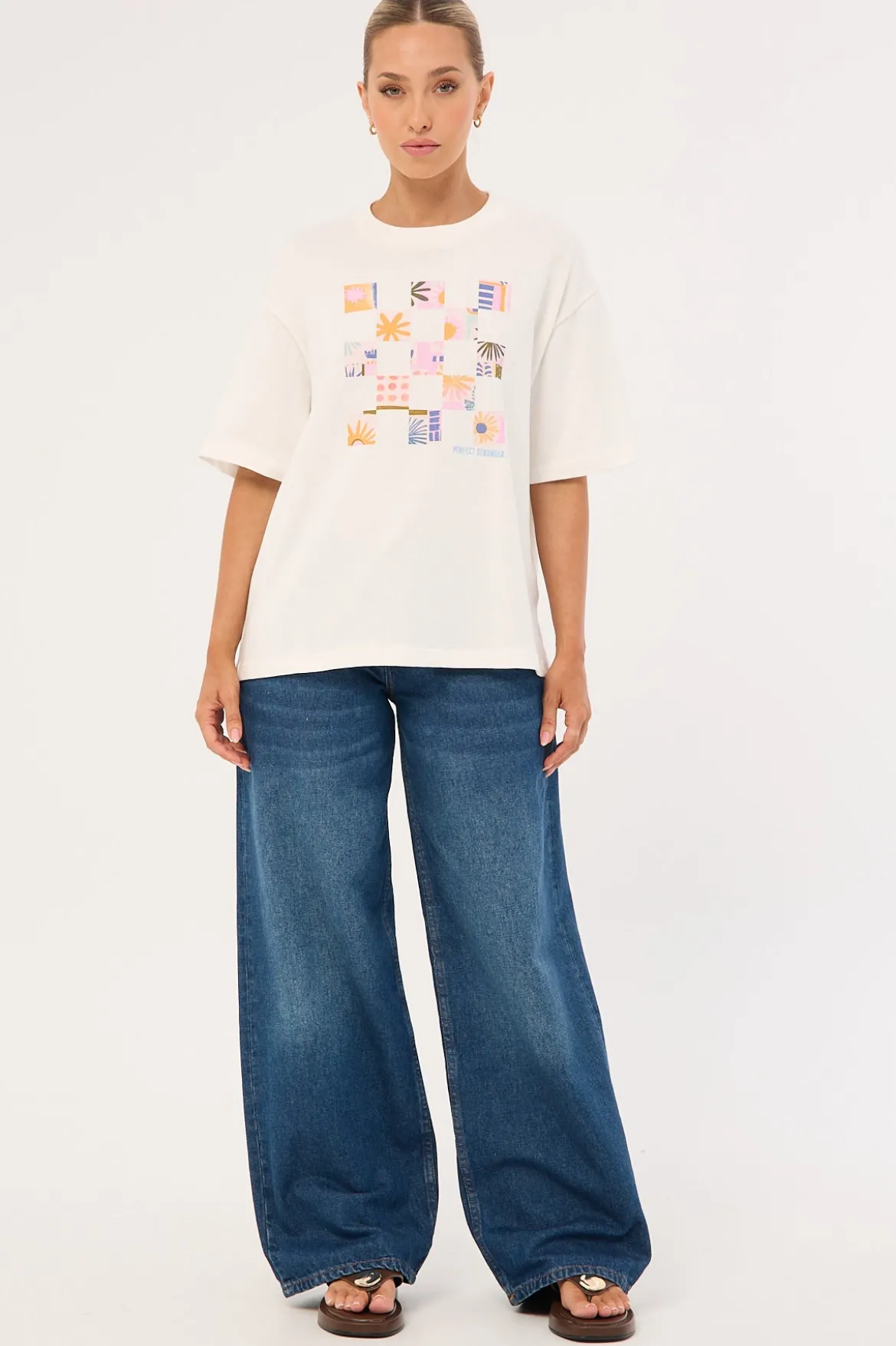 Tiled Oversized T-Shirt White