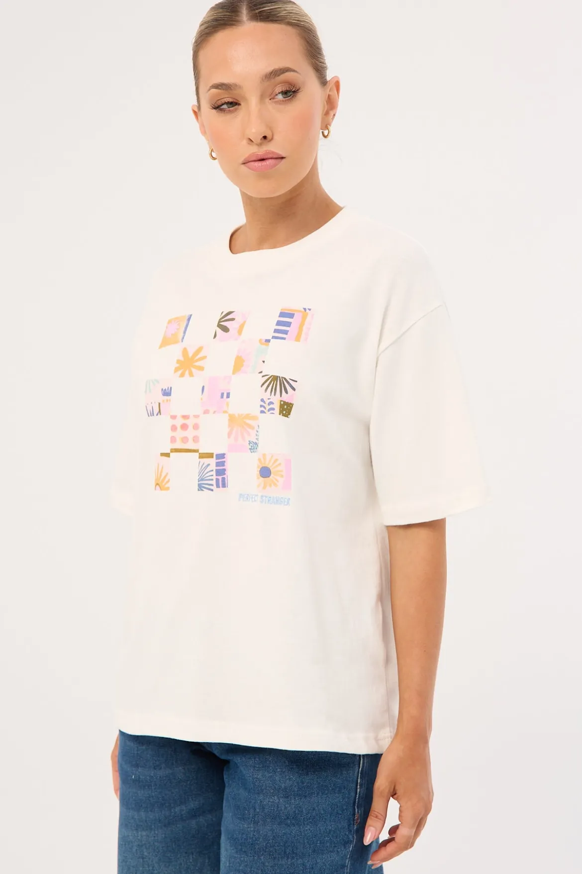 Tiled Oversized T-Shirt White