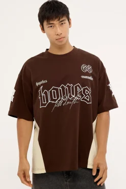 Till Death Panel Tee Choc Brown/Stone