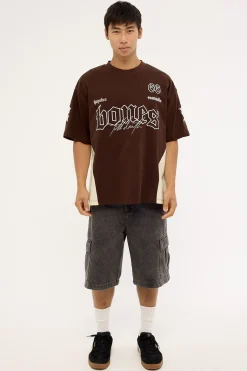 Till Death Panel Tee Choc Brown/Stone