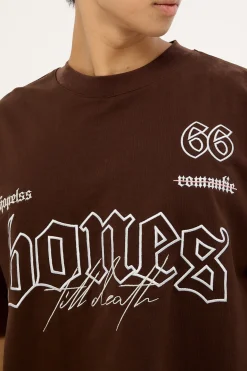 Till Death Panel Tee Choc Brown/Stone