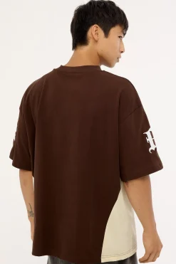 Till Death Panel Tee Choc Brown/Stone