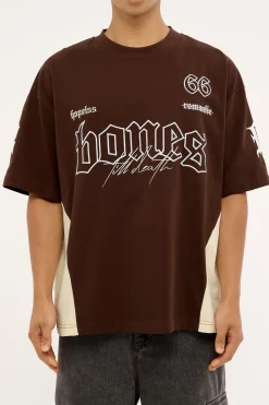 Till Death Panel Tee Choc Brown/Stone