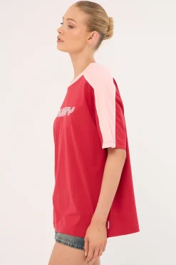 Timmy Target Oversized Tee Vintage Red/Baby Pink/White