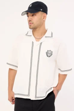 Token Boxy Cropped Resort Shirt White