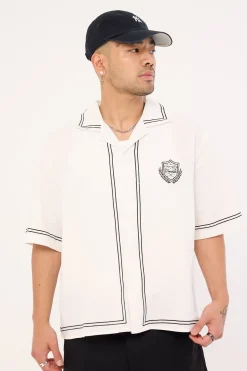 Token Boxy Cropped Resort Shirt White
