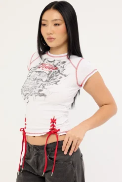 Tombed Lace Front Baby Tee White