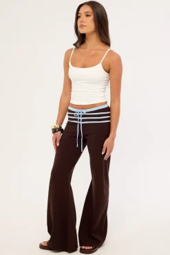 Tommi Stripe Knit Pant Brown