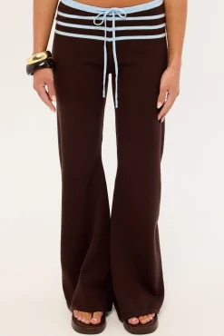 Tommi Stripe Knit Pant Brown