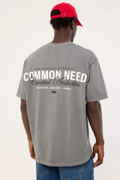Toned Heavyweight Boxy Tee Acid Grey