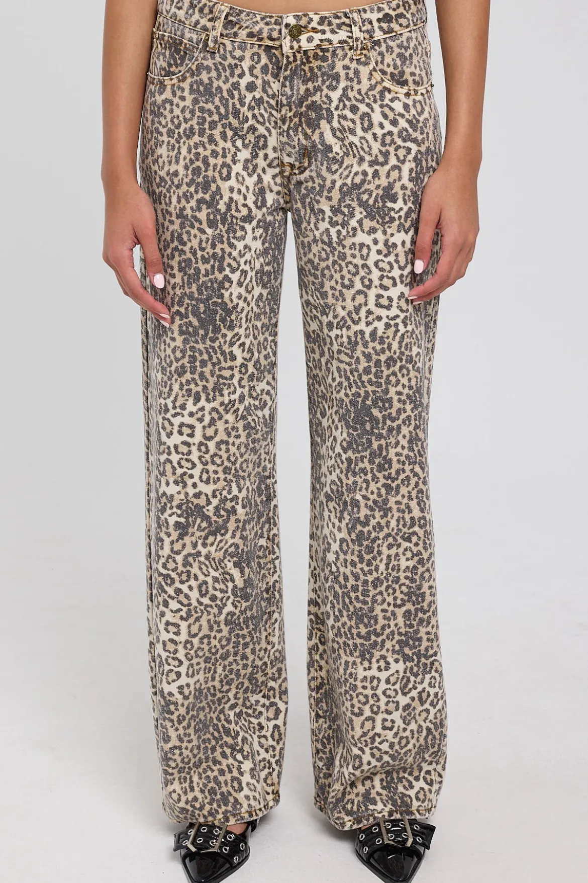 Top Model Jean Faded Leopard