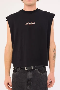 Tora Cropped Muscle Tank Black