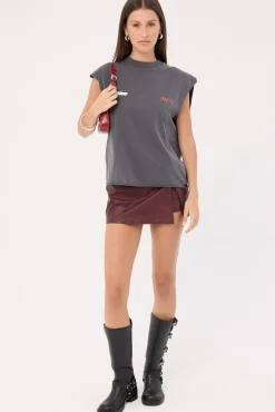 Torque Cropped Muscle Tank Washed Black