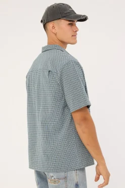 Trace Check Short Sleeve Shirt Green/Blue