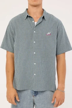 Trace Check Short Sleeve Shirt Green/Blue