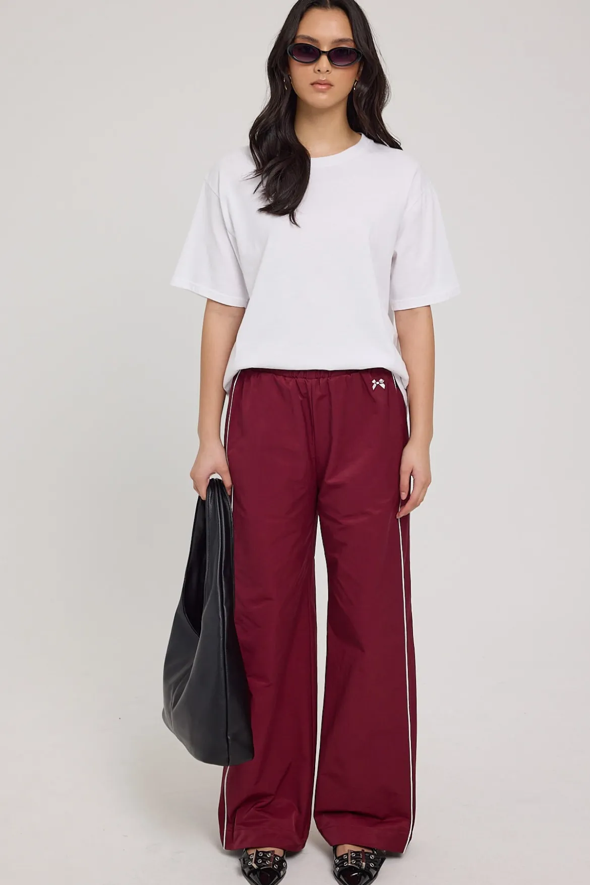 Track Star Straight Leg Pants Burgundy