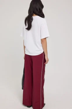 Track Star Straight Leg Pants Burgundy
