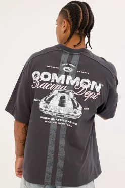 Trackside Heavyweight Easy Tee Off Black
