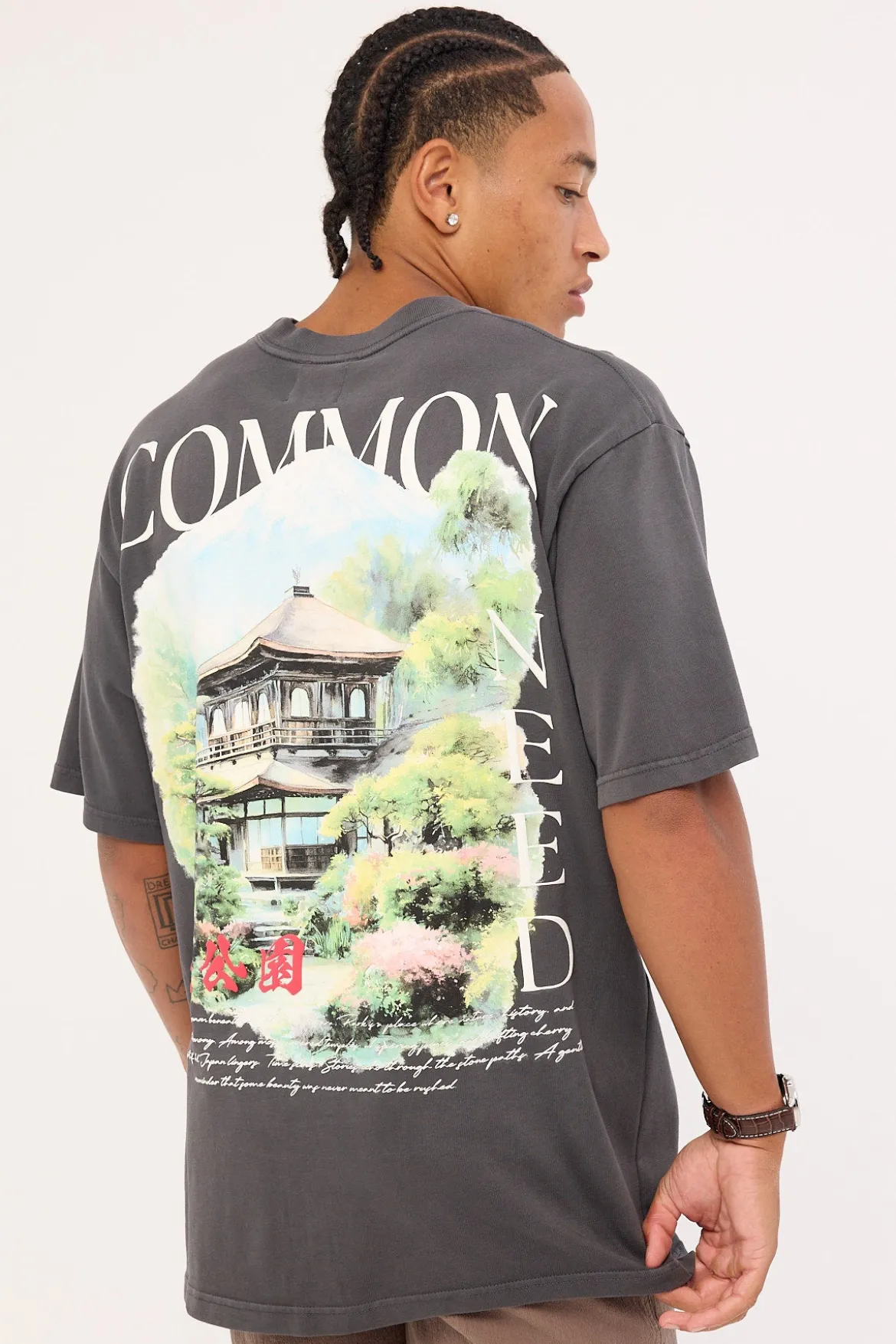 Tranquil Heavyweight Boxy Tee Washed Black