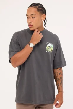 Tranquil Heavyweight Boxy Tee Washed Black