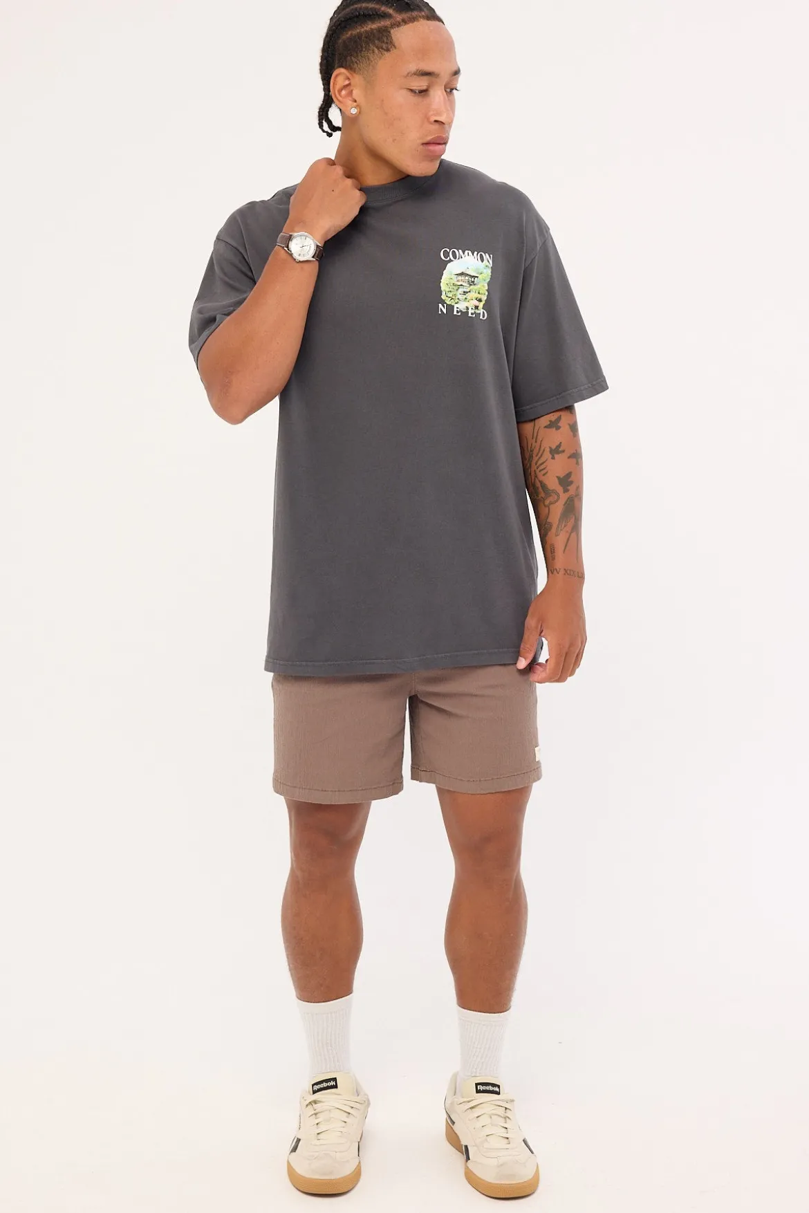 Tranquil Heavyweight Boxy Tee Washed Black