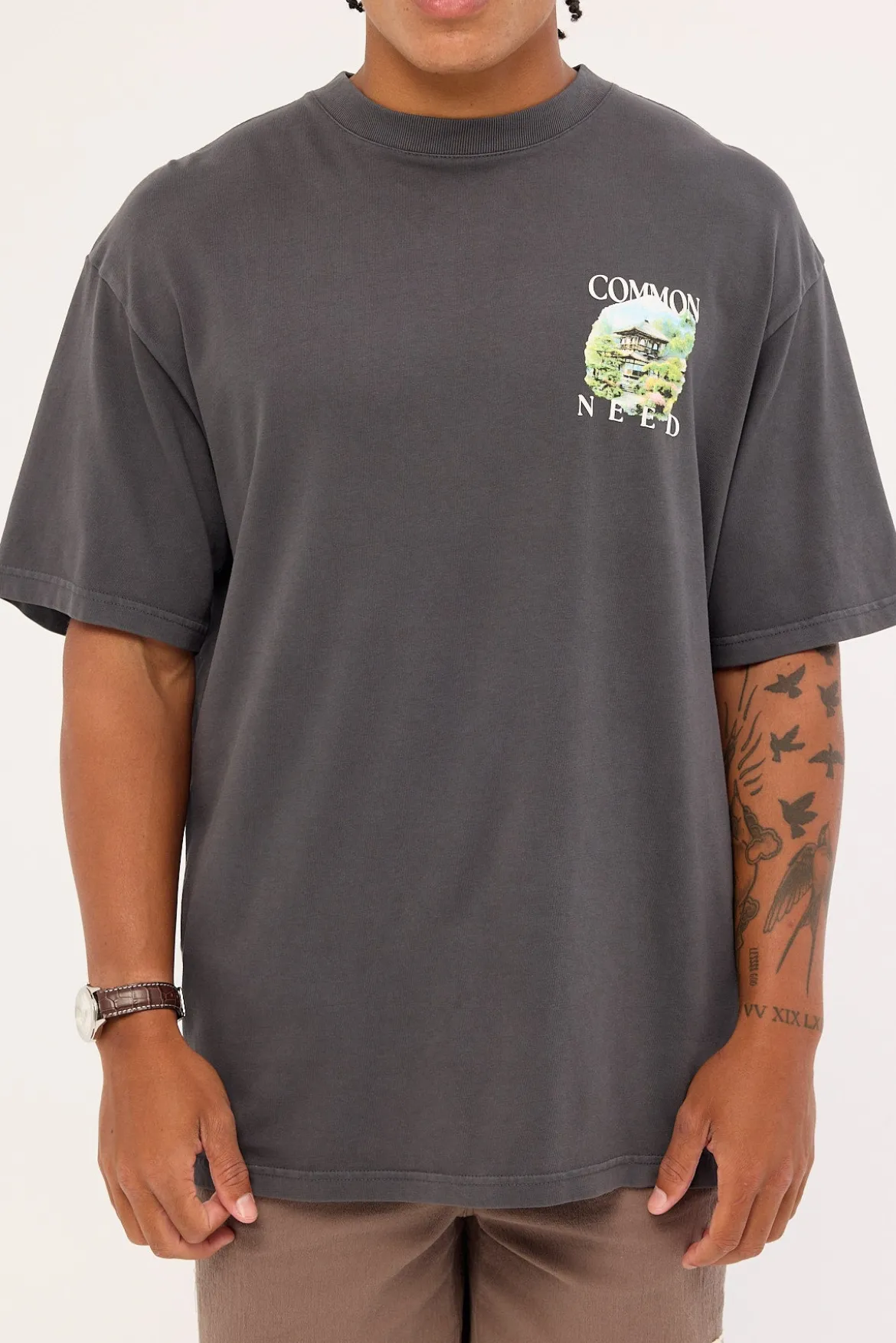 Tranquil Heavyweight Boxy Tee Washed Black