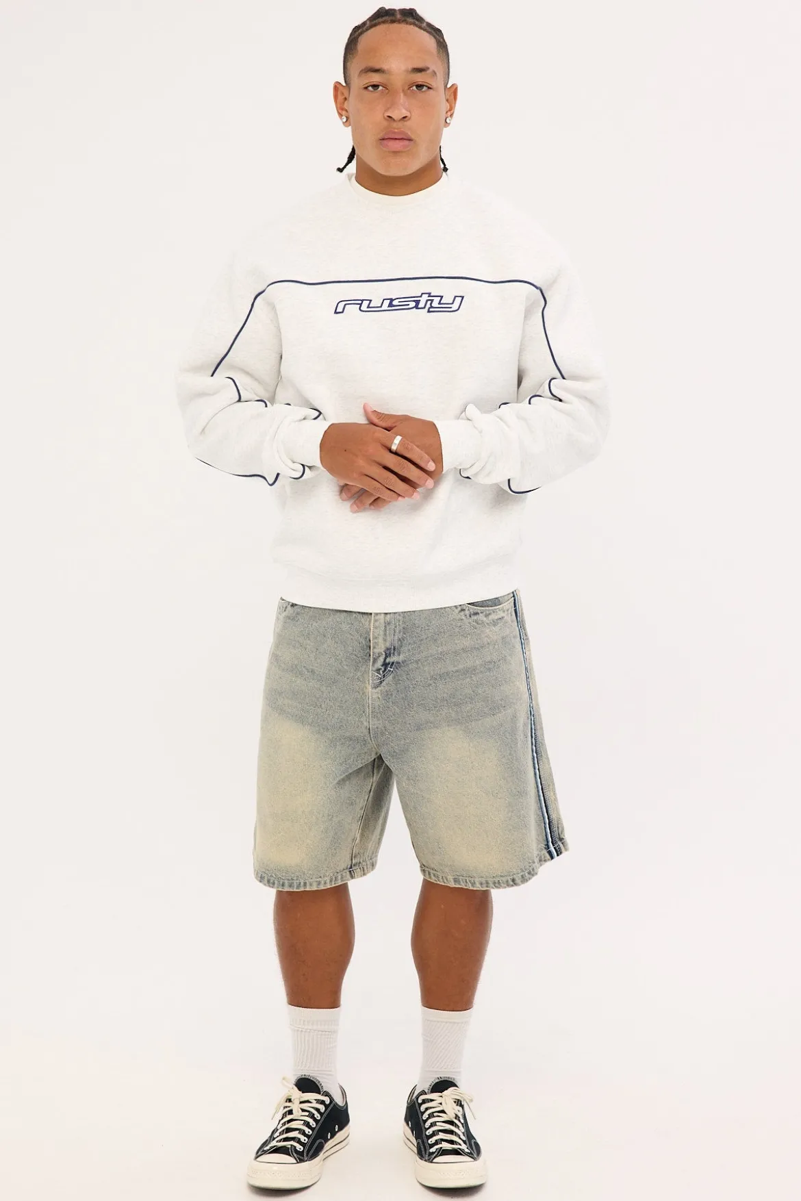 Trigger Crew Fleece Ecru Marle