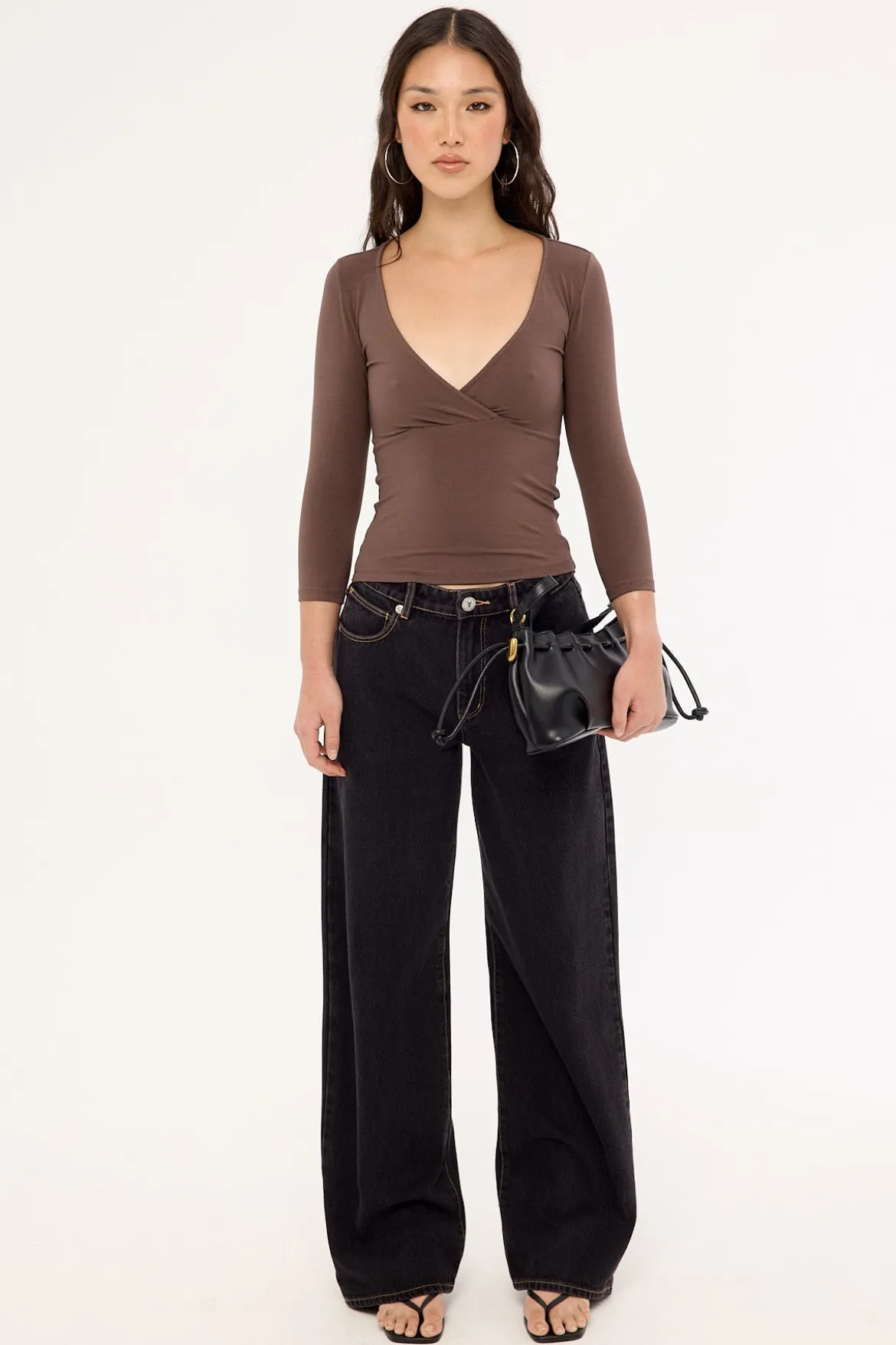 Trudis Wrap Top COFFEE QUARTZ