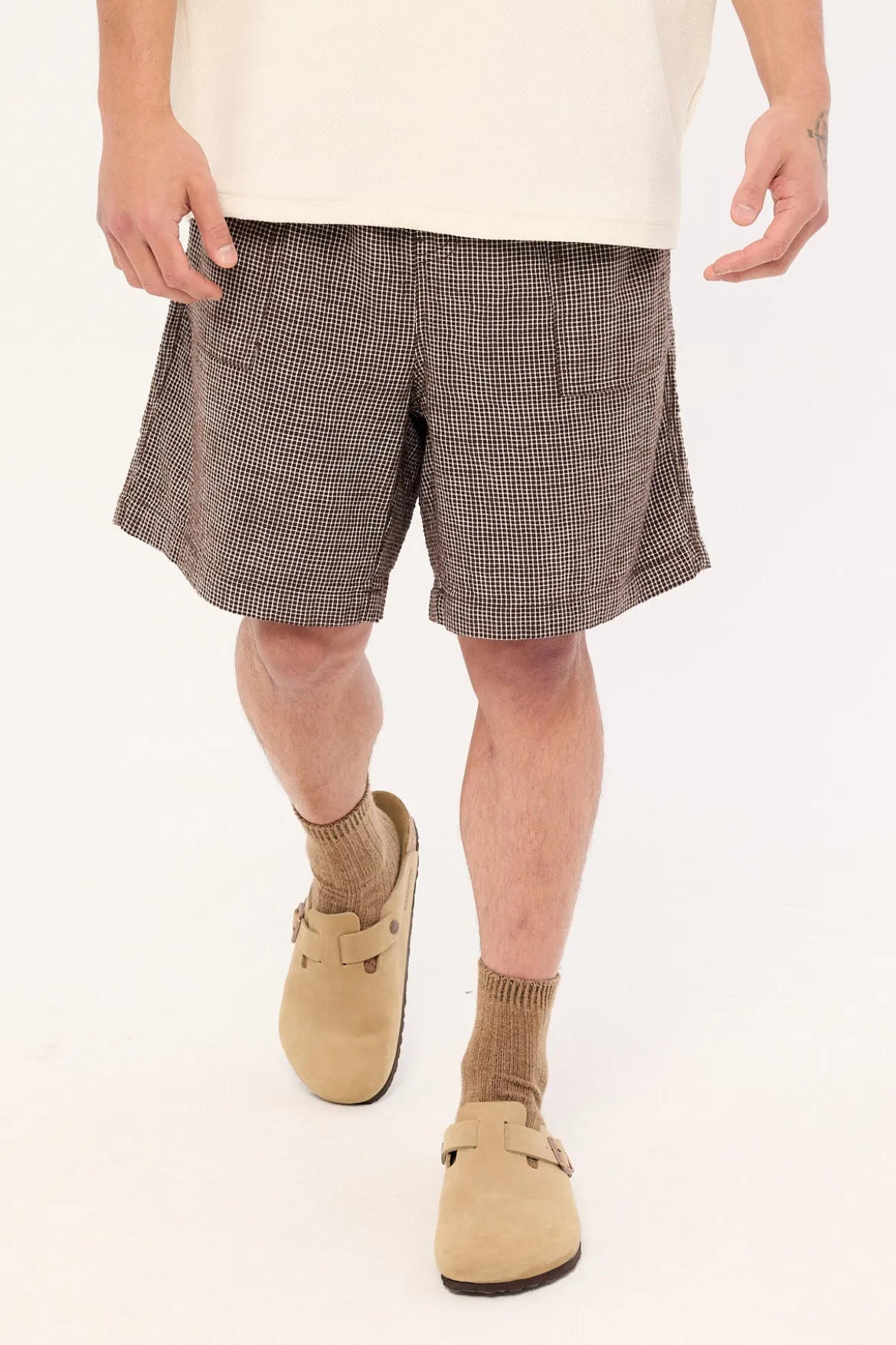 Truman Baggy Short Brown Check