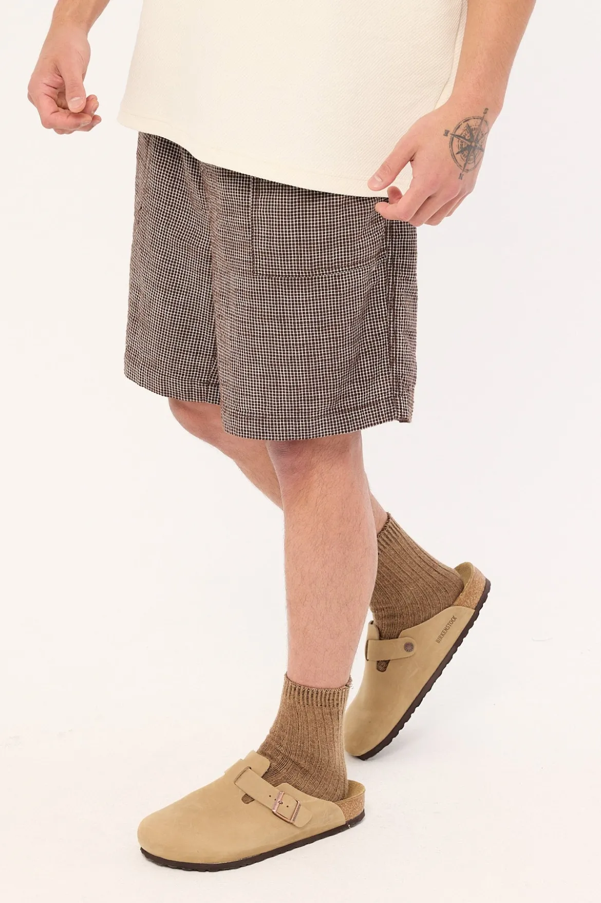 Truman Baggy Short Brown Check
