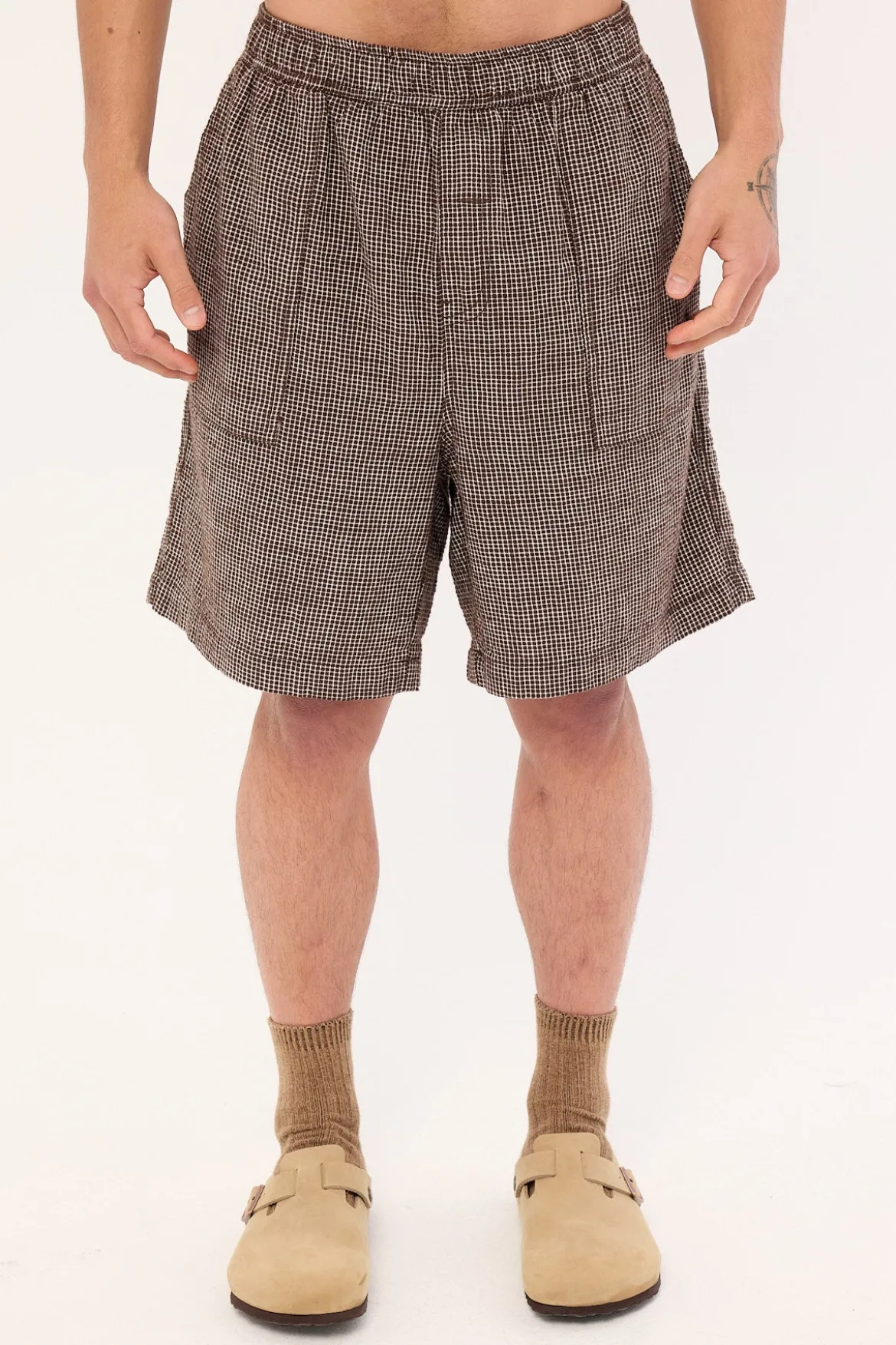 Truman Baggy Short Brown Check