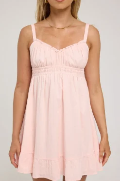 Tulip Cotton Mini Dress Pink