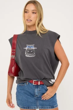 Tuner Muscle Tank Off Black