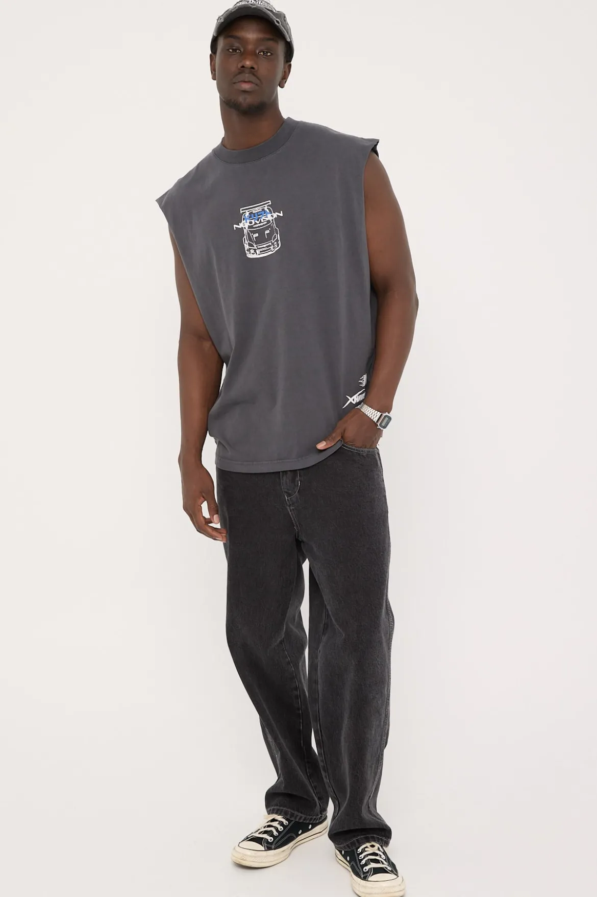 Tuner Muscle Tank Off Black