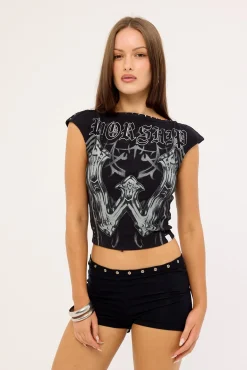 Turmoil Hook N Eye Top Black