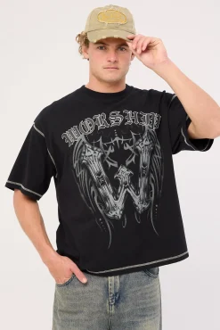 Turmoil Oversize Tee Washed Black