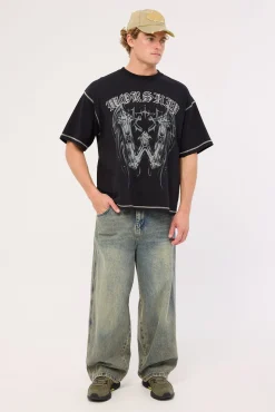 Turmoil Oversize Tee Washed Black