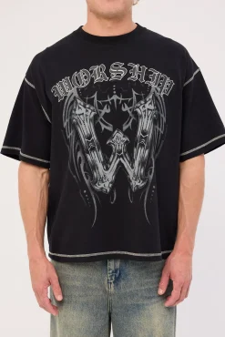 Turmoil Oversize Tee Washed Black