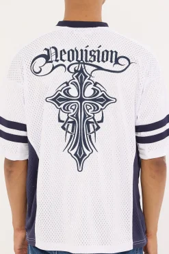 Tusk V Neck Jersey White/Navy