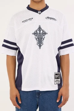 Tusk V Neck Jersey White/Navy